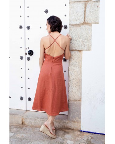 Vestido Pucker 100% LINO