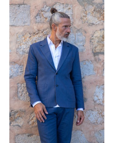 Americana 100% Lino – Azul Denim