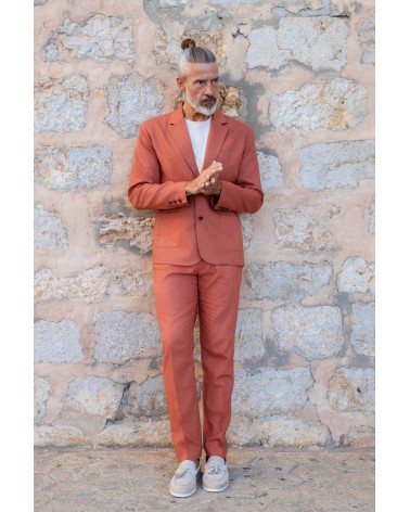 BLAZER TERRACOTA - 100% LINO